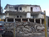 Abbruch des Veraltungsgebäudes vor der Sparkasse in Weeze im Jahr 2008