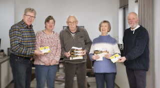 Gewinner*innen der Werberingverlosung 2025: v.l.n.r. Gerhard Pöppel, Verlobte von Rolf Bossmann, Rolf Bossmann, Gattin von Rolf Janssen, Johannes Bauer. Foto: Astrid Pöppel Fotografie • Weeze