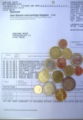 Bescheid über Steuern und Abgaben mit Münzen