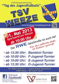 Plakat zum Tag der Fußballjugend in Weeze am 01.05.2013