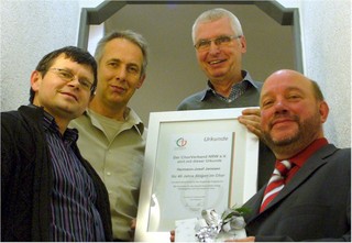(von links nach rechts): Franz Clahsen, Wolfgang Reuters, Hermann-Josef Janssen, Manfred Tissen
