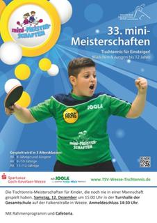 Weeze sucht den neuen 'mini-Meister' - Tischtennis-Aktion für Mädchen und Jungen