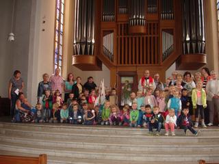 Die Kinder vom Kindergarten Sankt Cyriakus Weeze haben am Montag, dem 08. August 2016, den Namenstag ihres Namenpatrons Sankt Cyriakus gefeiert