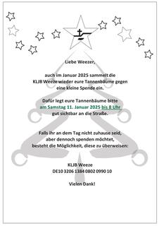 Flyer Tannenbaumaktion der KLJB Weeze