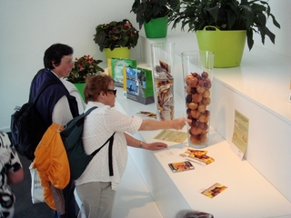 Gäste am Informationsstand des Pavillons des Landes NRW an diesem Dienstag der Agrobusiness-Woche auf der Floriade in Venlo