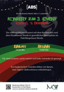 Weihnachtskonzert 2024 am Bürgerhaus Wemb