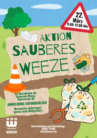 Plakat der Aktion Sauberes Weeze mit den wichtigsten Details